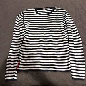 Black and white striped Prada long sleeve shirt, very new